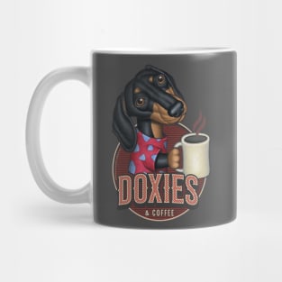 Cute Doxie and coffee funny fur baby Dachshund with a hot cup tee Mug